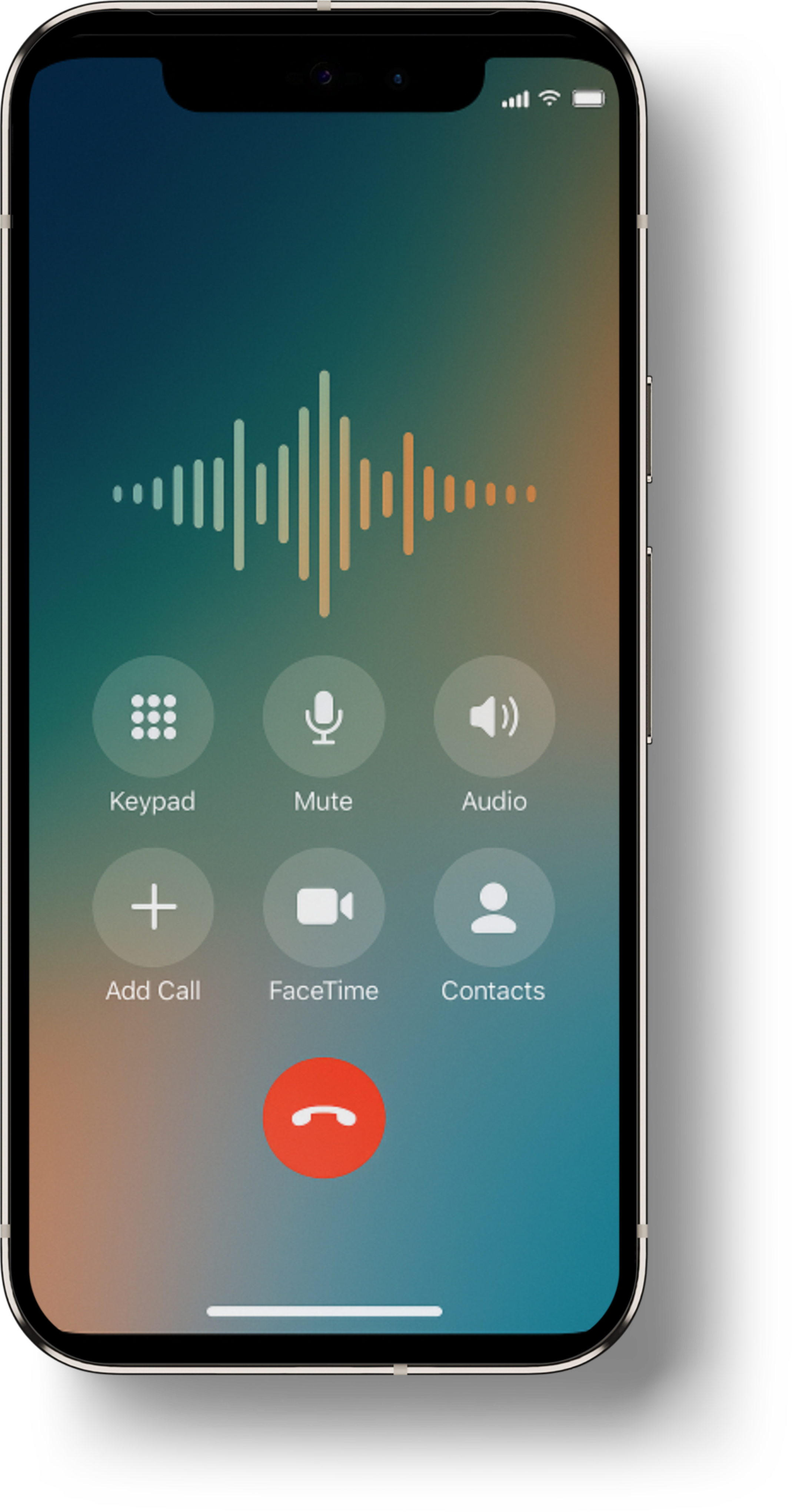 Phone interface showing customer service features